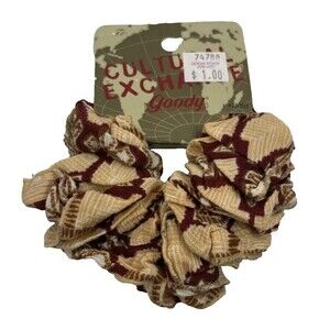 Vintage 90s Goody Cultural Exchange Twist‎ Wrap Scrunchie Hair Tie Deadstock NOS